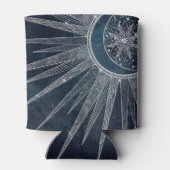 シルバーサンエレガントムーンドゥードルマンダラブルーデザイン 缶クーラー (裏面)