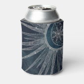 シルバーサンエレガントムーンドゥードルマンダラブルーデザイン 缶クーラー (缶裏面)