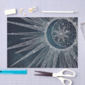 シルバーサンエレガントムーンドゥードルマンダラブルーデザイン 薄葉紙 (クラフト)