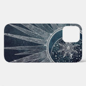 シルバーサンエレガントムーンドゥードルマンダラブルーデザイン Case-Mate iPhoneケース (裏面 (横))