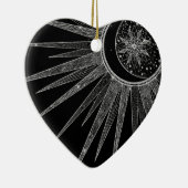 シルバーサンエレガントムーンマンダラブラックデザイン セラミックオーナメント (右)