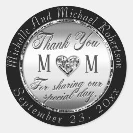 シルバーサンキュークラシックラウンドステッカー ラウンドシール