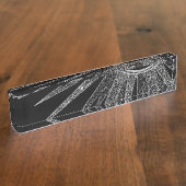 シルバーサンムエレガントーンマンダラブラックデザイン デスクネームプレート (側面)