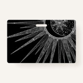 シルバーサンムエレガントーンマンダラブラックデザイン バッジ (裏面)