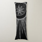 シルバーサンムエレガントーンマンダラブラックデザイン ボディピロー (正面縦)