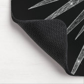 シルバーサンムエレガントーンマンダラブラックデザイン マウスパッド (コーナー)