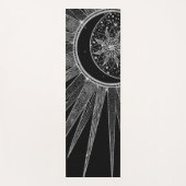 シルバーサンムエレガントーンマンダラブラックデザイン ヨガマット (正面)