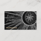 シルバーサンムエレガントーンマンダラブラックデザイン 名刺 (正面)