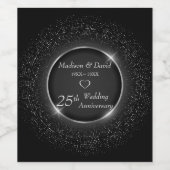 シルバーサークルとグリッターワインラベル ワインラベル (シングルラベル)