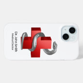 シルバーサーペンスネークレッドメディカルクロスシンボル Case-Mate iPhoneケース (裏面 (横))