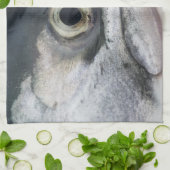 シルバーサーモン顔 キッチンタオル (折り畳み)