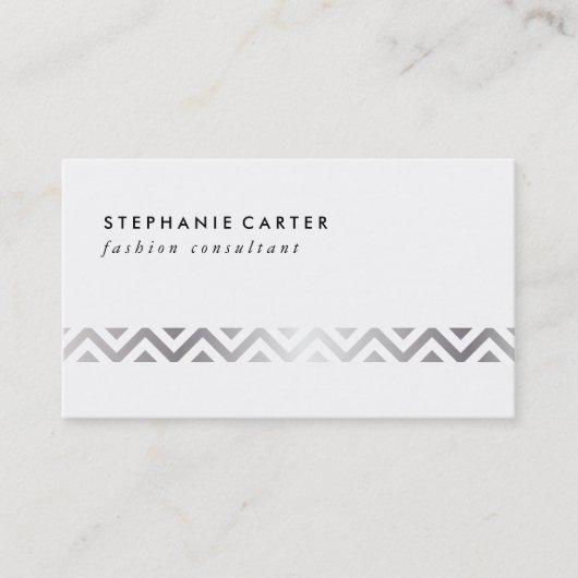 シルバーシェブロンパターン 名刺 (正面)