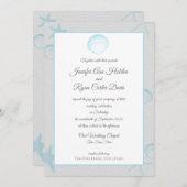 シルバーシェル海結婚側 招待状 (正面/裏面)