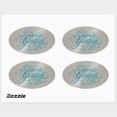 シルバーシェンシーズンのグリーティングステッカー 楕円形シール (シート)