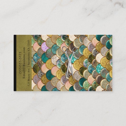 シルバーシザーカラーマーメイドはかりで測美容師 名刺 (裏面)