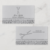 シルバーシザーズホワイトグレーゼブラシック美容師 名刺 (正面/裏面)