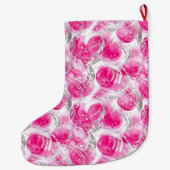 シルバーシックかわいらしピンクグラムクリスマス ラージクリスマスストッキング (裏面)