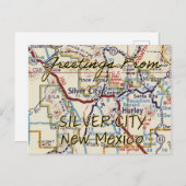 シルバーシティNMヴィンテージマップ ポストカード (正面/裏面)