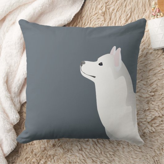 シルバーシベリアのハスキーの基本品種カスタマイズ クッション (ブランケット)