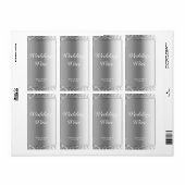 シルバーシャイニーエレガントグラマー結婚ズのワインラベル ラベル (フルシート)