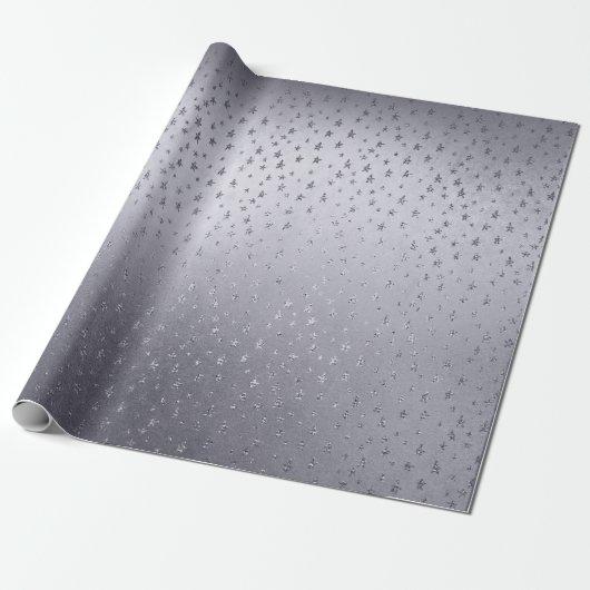 シルバーシャイニースモールスターズ紙吹雪Vip ラッピングペーパー (アンロールド)