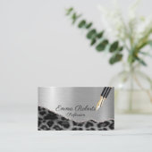 シルバーシャイニーヒョウグリッター 名刺 (スタンド正面)