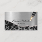 シルバーシャイニーヒョウグリッター 名刺 (正面)