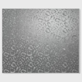 シルバーシャイニーヒョウ動物スキンVip ラッピングペーパー (フラット)