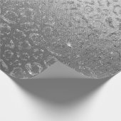 シルバーシャイニーヒョウ動物スキンVip ラッピングペーパー (角)