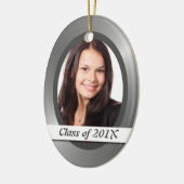 シルバーシャイニー大学院写真テンプレートオーナメント セラミックオーナメント (左)