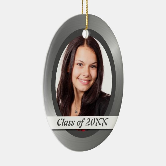シルバーシャイニー大学院写真テンプレートオーナメント セラミックオーナメント (右)