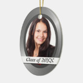 シルバーシャイニー大学院写真テンプレートオーナメント セラミックオーナメント (左)