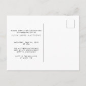 シルバーシャインスクリプト写真卒業はがき インビテーションポストカード (裏面)