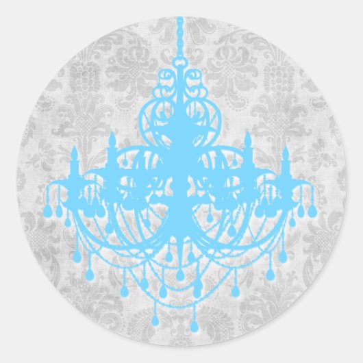 シルバーシャンデリアブリーズラウンドステッカー ラウンドシール (正面)