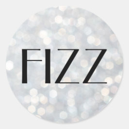 シルバーシャンパンバブルステッカーのFIZZ ラウンドシール