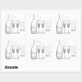 シルバーシャンパン お祝い ポップ スタイリッシュ 新年 スクエアシール (シート)