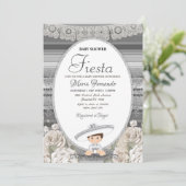 シルバーシャーロベビーシャワーフィエスタ招待状 招待状 (スタンド正面)