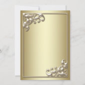 シルバーシューズアイボリー金ゴールド誕生日パーティー 招待状 (裏面)