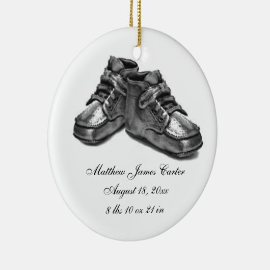 シルバーシューズベビー誕生初めてのクリスマスキープサケO セラミックオーナメント (右)
