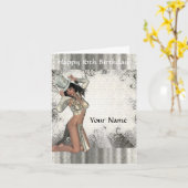 シルバーショーガール16歳の誕生日 カード (黄色い花)