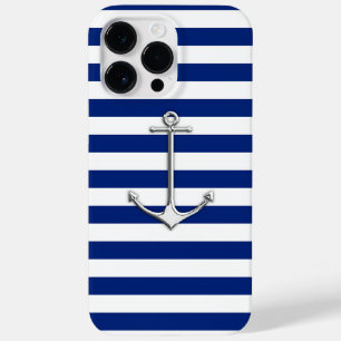 シルバーシンいかりオン航海のストライプ Case-Mate iPhone 14 PRO MAXケース