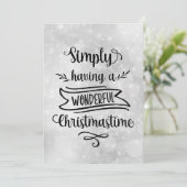 シルバーシンプルに素晴らしいクリスマスの時間を持つ シーズンカード (スタンド正面)