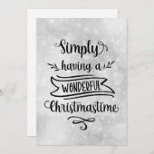 シルバーシンプルに素晴らしいクリスマスの時間を持つ シーズンカード (正面/裏面)