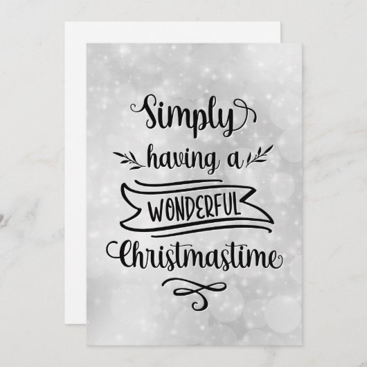 シルバーシンプルに素晴らしいクリスマスの時間を持つ シーズンカード (正面/裏面)