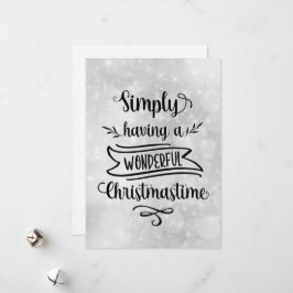 シルバーシンプルに素晴らしいクリスマスの時間を持つ シーズンカード