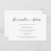 シルバーシンプルのリハーサルディナー招待状 招待状 (正面/裏面)