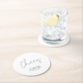 シルバーシンプル応援大人の誕生日パーティーのお願い ラウンドペーパーコースター (インサイチュ)