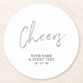 シルバーシンプル応援大人の誕生日パーティーのお願い ラウンドペーパーコースター (正面)