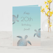 シルバーシーウミガメターコイズカスタム カード (黄色い花)