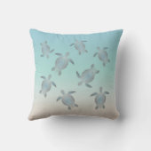 シルバーシーウミガメターコイズビーチスタイルマリタイム クッション (裏面)